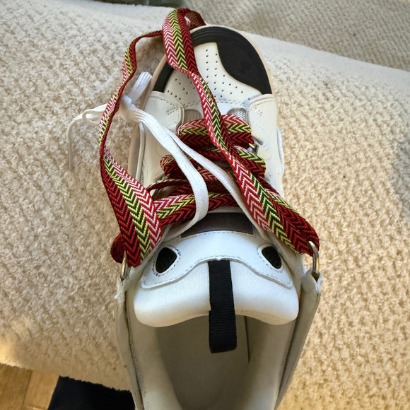 Lanvin White and Black Sneakers with Red Laces - Picture 4 of 6